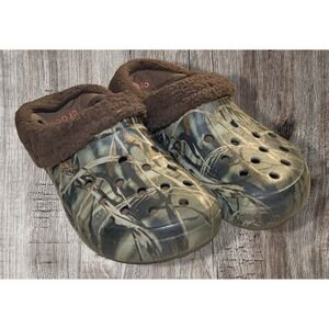 Size-10 Men's Crocs CAMO Fleece Lining CAN BE REMOVED Unisex Women's 12 Slip-on